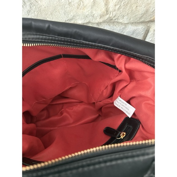 Adrienne Vittadini Women's Black With Gold Zippers Backpack Travel Bag - Picture 13 of 14